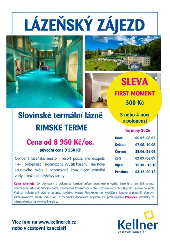 Rimské Terme (autobusem)- BUS 2026 s termíny (přehled)