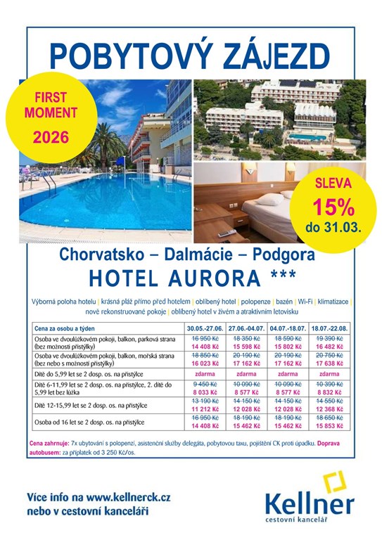01. Chorvatsko - Podgora - hotel Aurora - FM