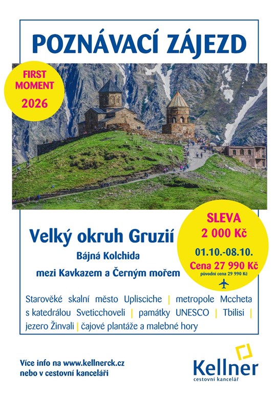 1. Leták VELKÝ OKRUH GRUZIÍ - Bájná Kolchida mezi Kavkazem a Černým mořem 2026