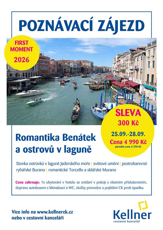 1. Leták Romantika Benátek a ostrovů v laguně 2026