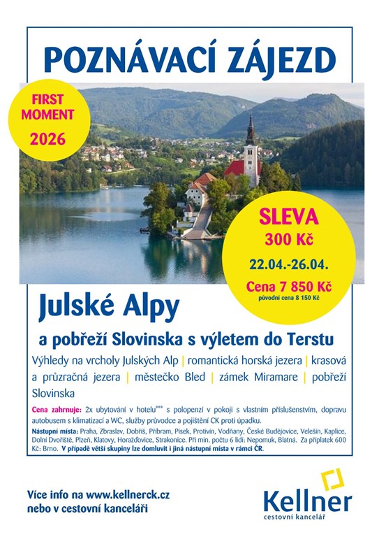 1. Leták Julské Alpy a pobřeží Slovinska 2026
